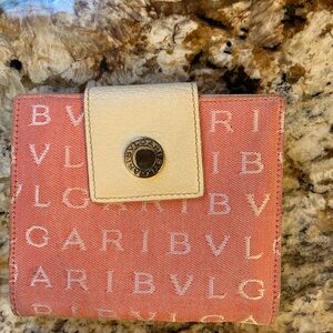 Bvlgari Pink and Cream Wallet